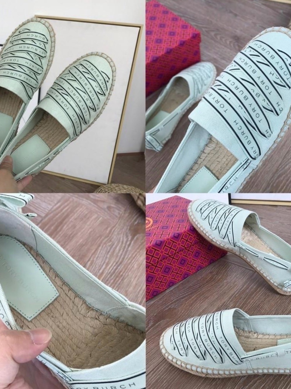 Tory Burch herringbone ribbon Espadrille - Picture 2 of 3